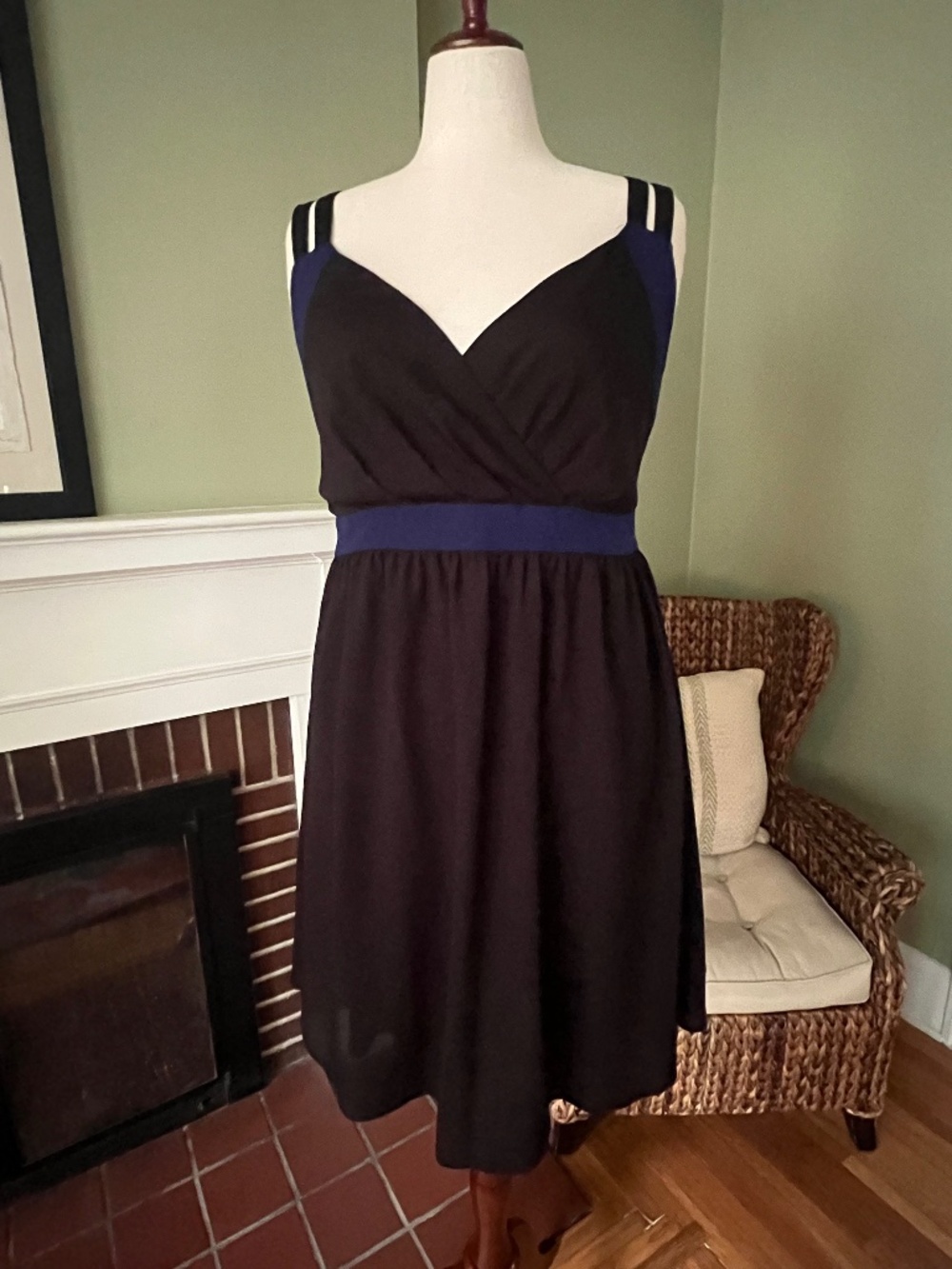 Torrid Black & Sapphire Blue Colorblock Dress
